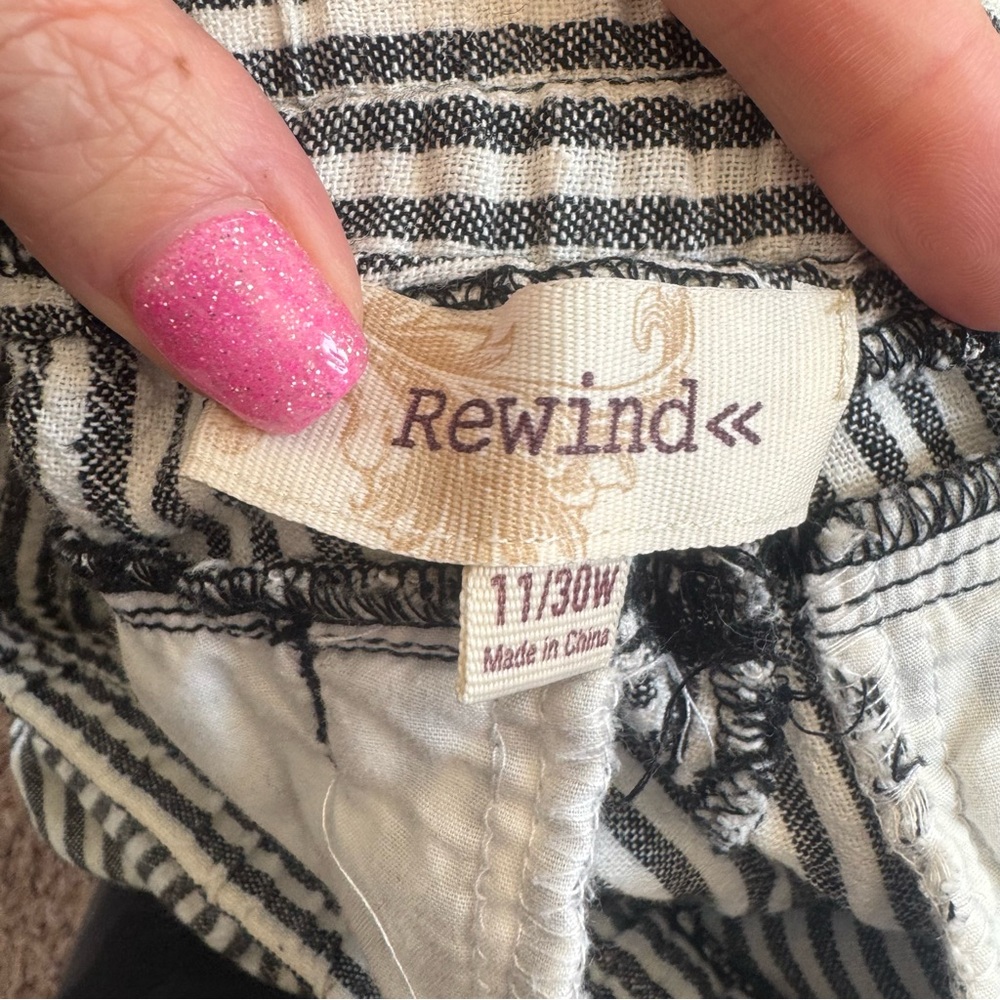 Rewind The Lounge Act Striped Linen Blend Pants Drawstring Sailor 11 30 - Picture 4 of 9